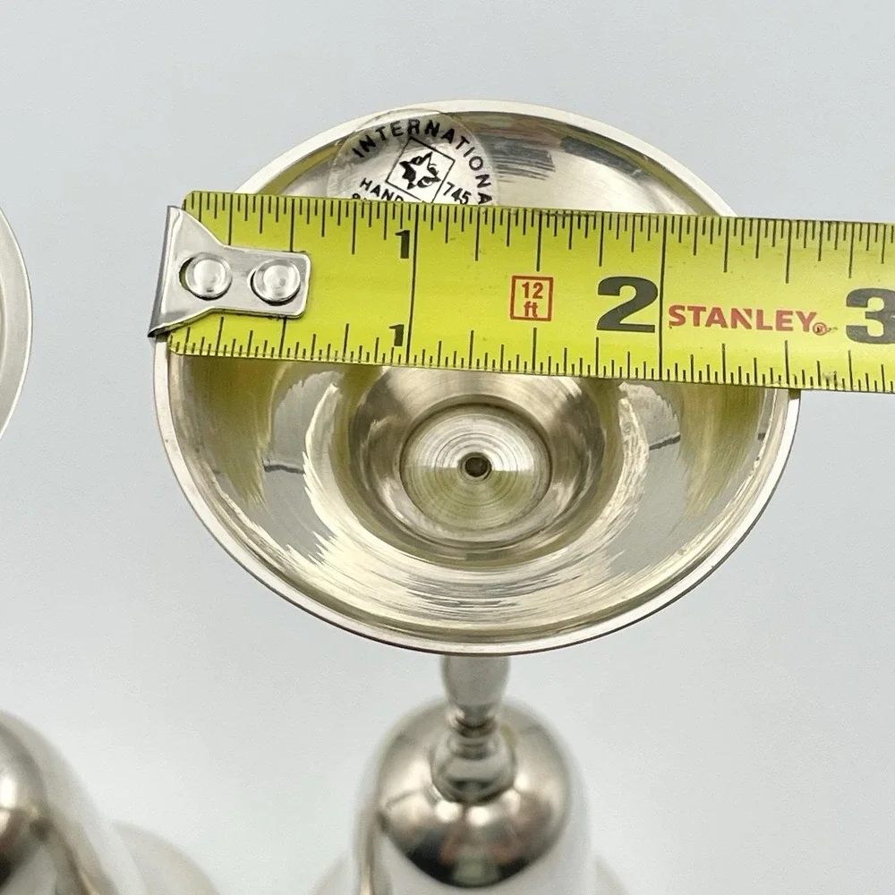 Vintage 1970s International Silver Co 745 Silver Plated Champagne Flutes Pair